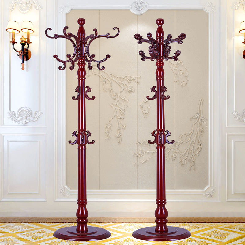 汐岩实木衣帽架落地家用卧室挂衣服的架子简约现代单杆立式包架挂衣架高清大图