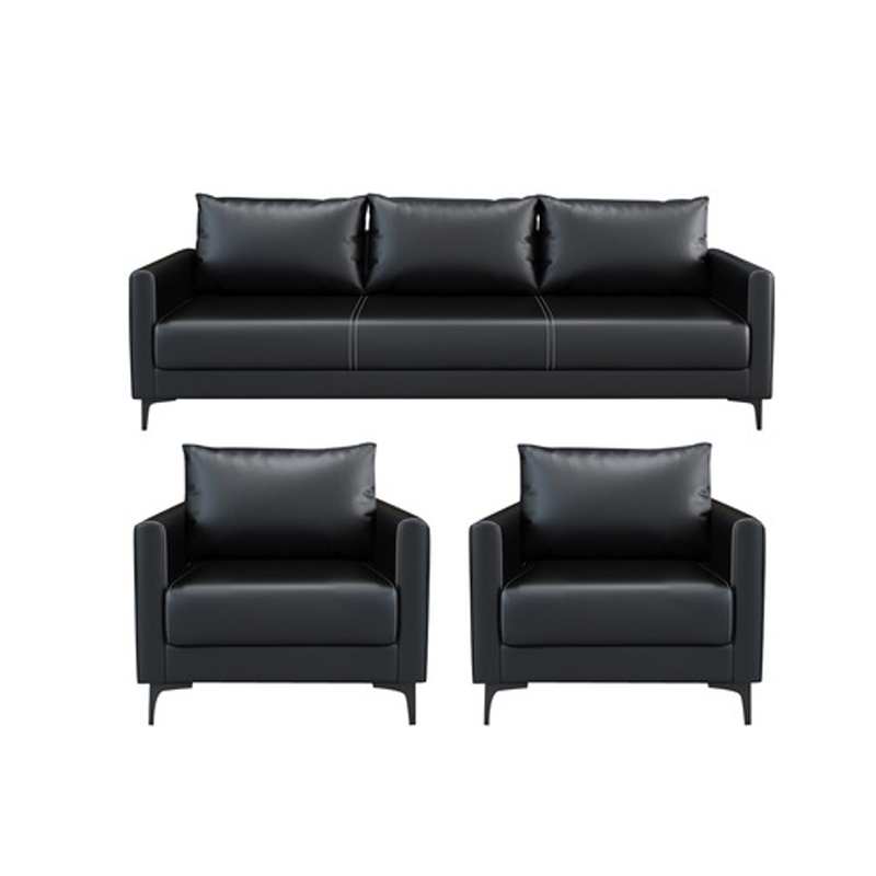 三金鑫 商务办公沙发茶几组合会客接待时尚简约休闲皮艺办公室二三人位 单人位+单人位+三人位
