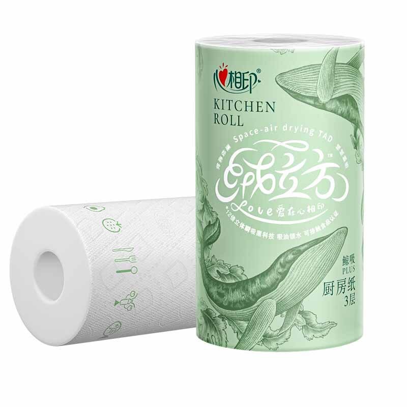 心相印厨房卷纸绒立方加厚12倍吸油锁水3层85节*6卷TKT1085
