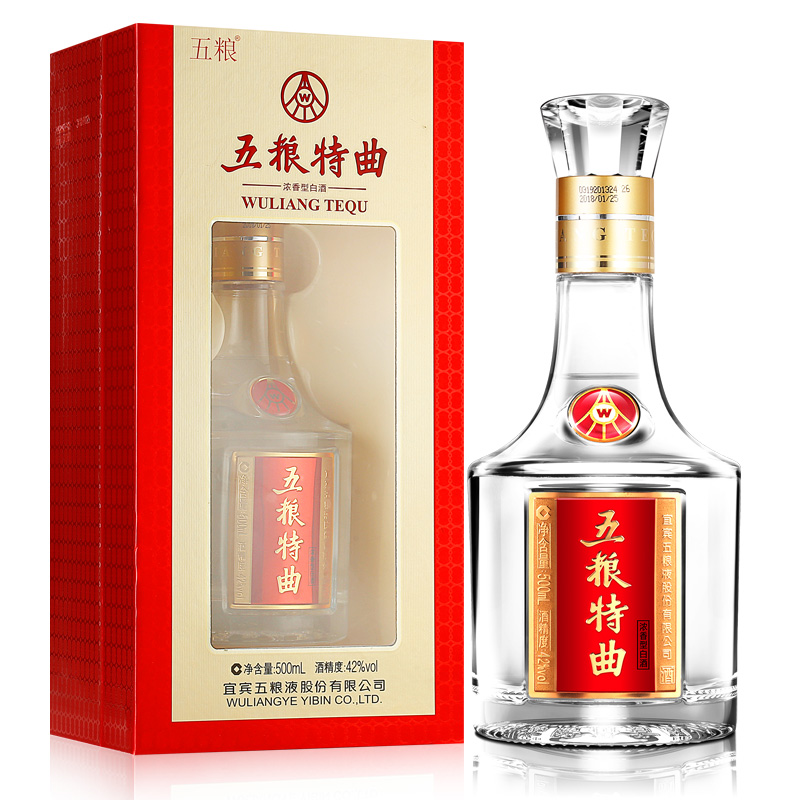 五粮液 总厂出品 五粮特曲 42度 浓香型白酒 500ml 单瓶装