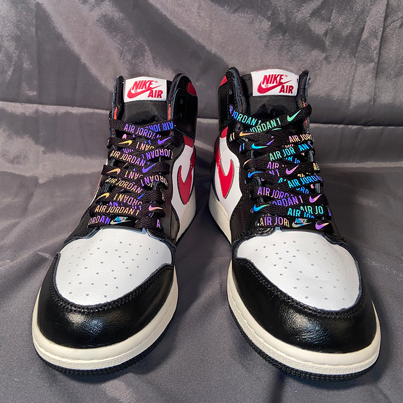 aj1高帮新全息反光男女空军一号af13m反光鞋带绳子 扁平百搭ins潮