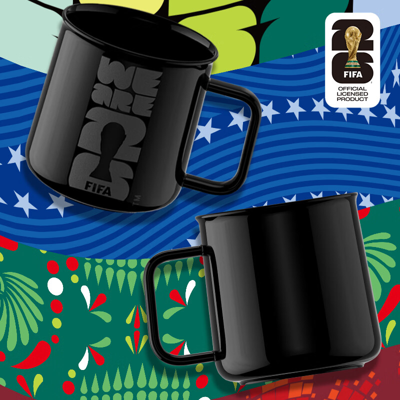 FIFA国际足联美加墨2026世界杯纪念品官方会徽陶瓷马克杯370ml正品带防伪码高清大图