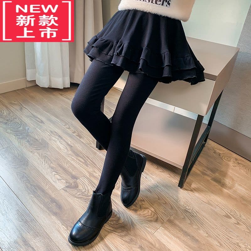 可莉允女童加绒裙裤秋冬新款外穿加厚儿童冬装中大童假两件保暖打底裤春保暖裤图片