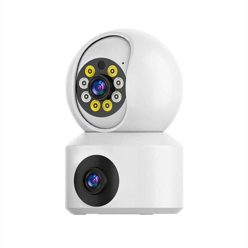 送7天循环监控录像卡 双镜头全彩夜视wifi无线监控摄像头家用360度