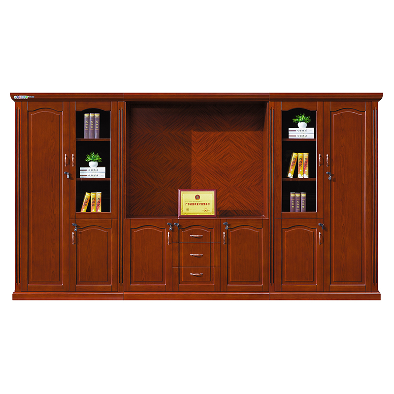 臻远ZY051427木质文件柜展示柜油漆贴木皮资料柜书柜 组合柜高清大图