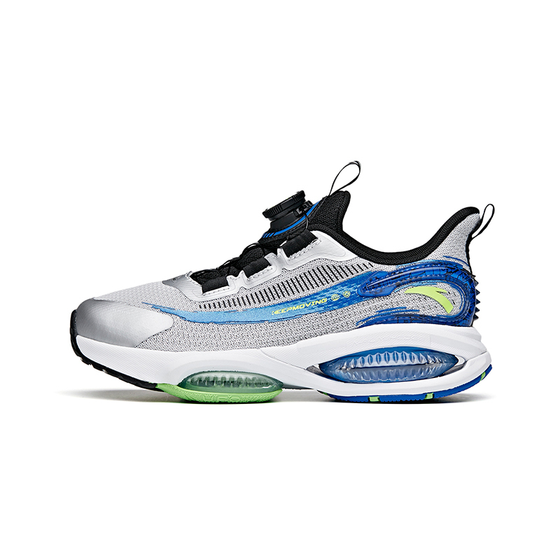 安踏ufo儿童运动鞋夏季男大童旋转纽扣缓震气垫跑鞋篮球视频