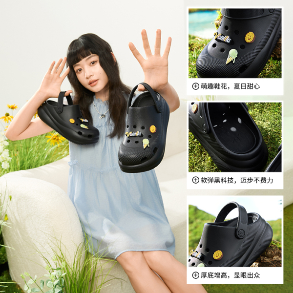 圣代丨361°洞洞鞋女鞋透气新款休闲拖鞋厚底运动鞋潮流凉拖 图片 4
