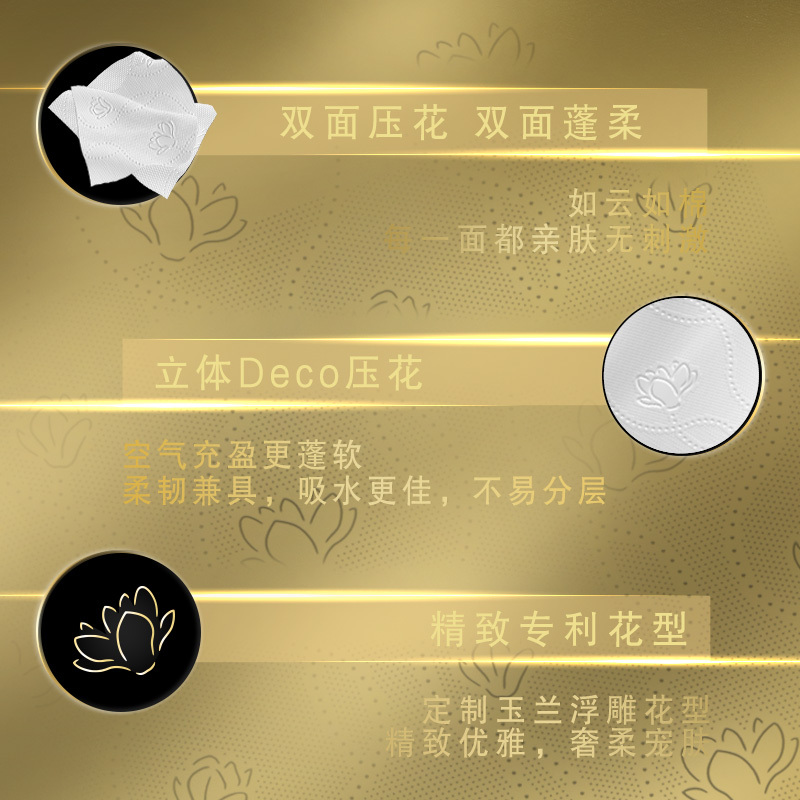 清风 抽纸 原木黑金系列3层90抽24包压花餐巾纸 面巾纸 擦手纸