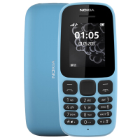诺基亚（NOKIA）105新款 蓝色 直板按键 移动联通2G手机 双卡双待 老人手机 学生备用功能机