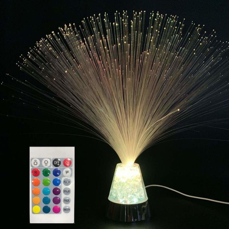 led满天星光纤小夜灯七彩灯节日卧室房间星星灯氛围水晶闪光彩灯电池