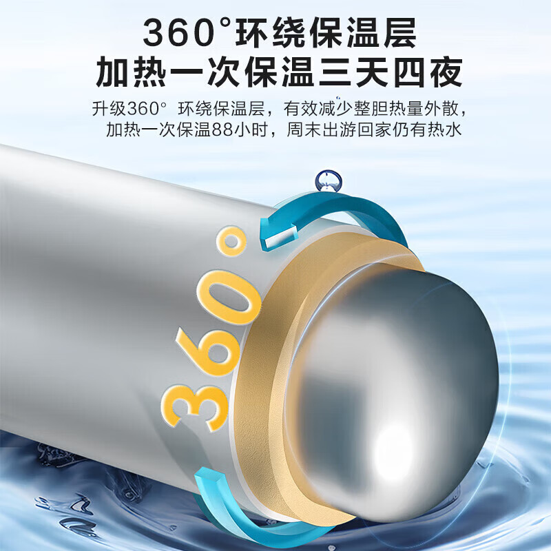 统帅(Leader)海尔智家出品家用储水式2200W速热安全节能一级能效LEC5001H-X5高清大图