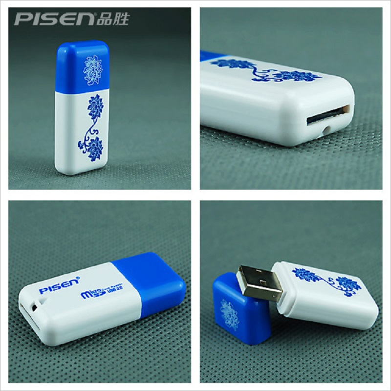品胜(PISEN) 读卡器 TF 彩豆读卡器 (深蓝色青花瓷)