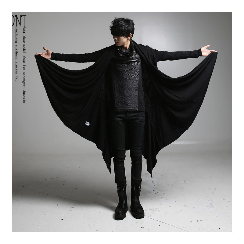 suntek秋季暗黑系男装过膝长风衣巫师袍子黑暗魔法师斗篷大衣巫师外套