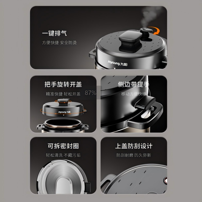 九阳 5L大容量双胆电压力煲 Y-50H108高清大图