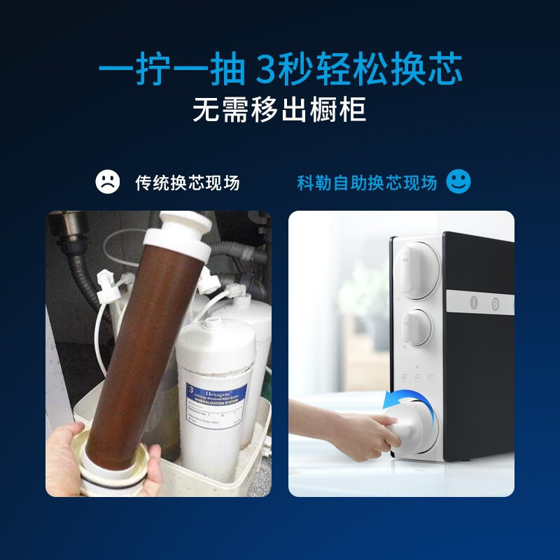 科勒(KOHLER)Q40净水器 厨房家用直饮RO反渗透纯水机 400G大通量净水机 小体积饮水机