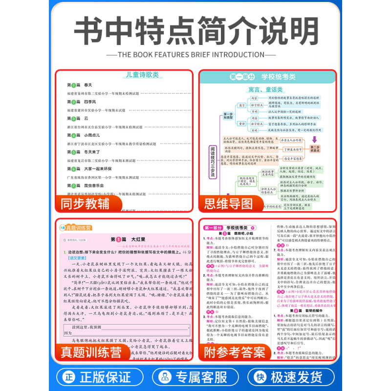 [小学通用]语文作文写作技巧 小学五年级 [正版]阳光同学阅读真题80篇 一年级二年级三年级四年级五年级六年级 彩虹版蓝