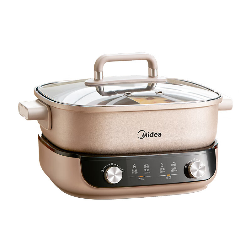 美的(Midea)速沸电火锅6.5L鸳鸯锅多用途锅电煮锅分体式家用双温控系统火锅锅具MC-HGS303015[ZMD安心高清大图