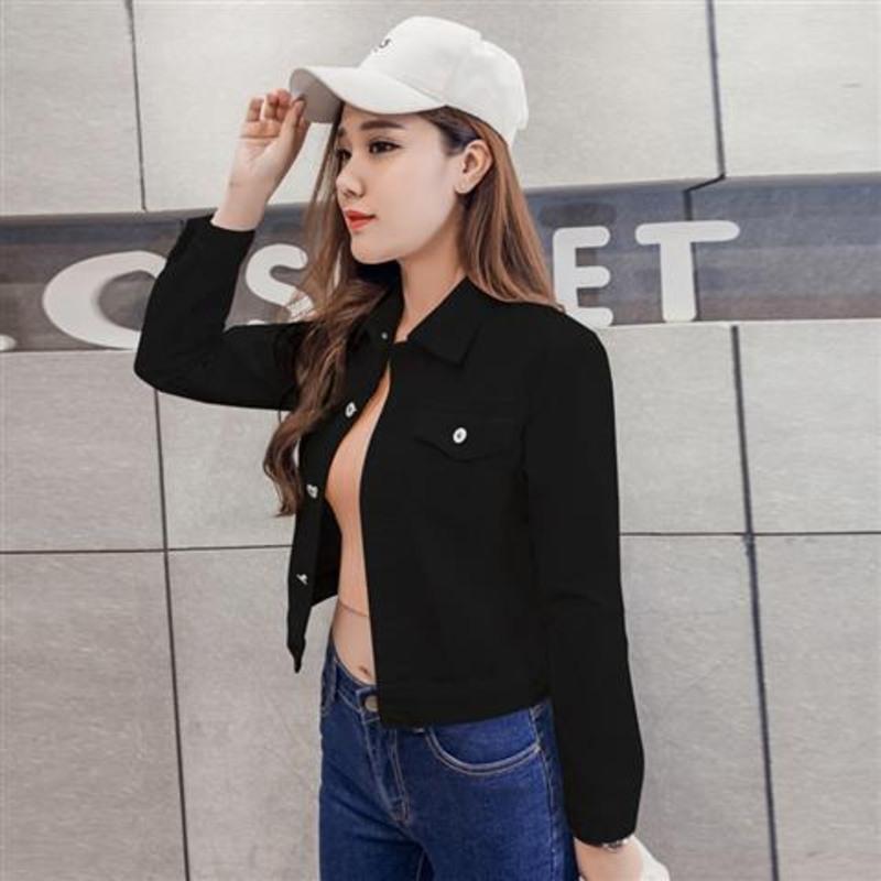 新款牛仔外套女褂子学生韩版春秋季工装休闲中年妇女上衣女士百搭黑色