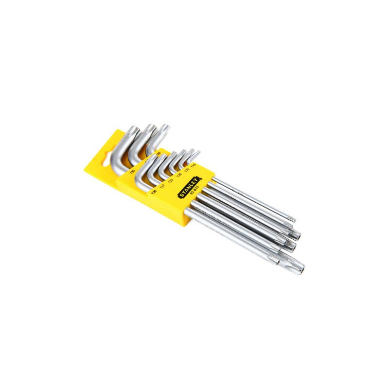 史丹利(Stanley)9件套长L形中孔花形扳手TT10-TT50 92-625-23 货期5-10天