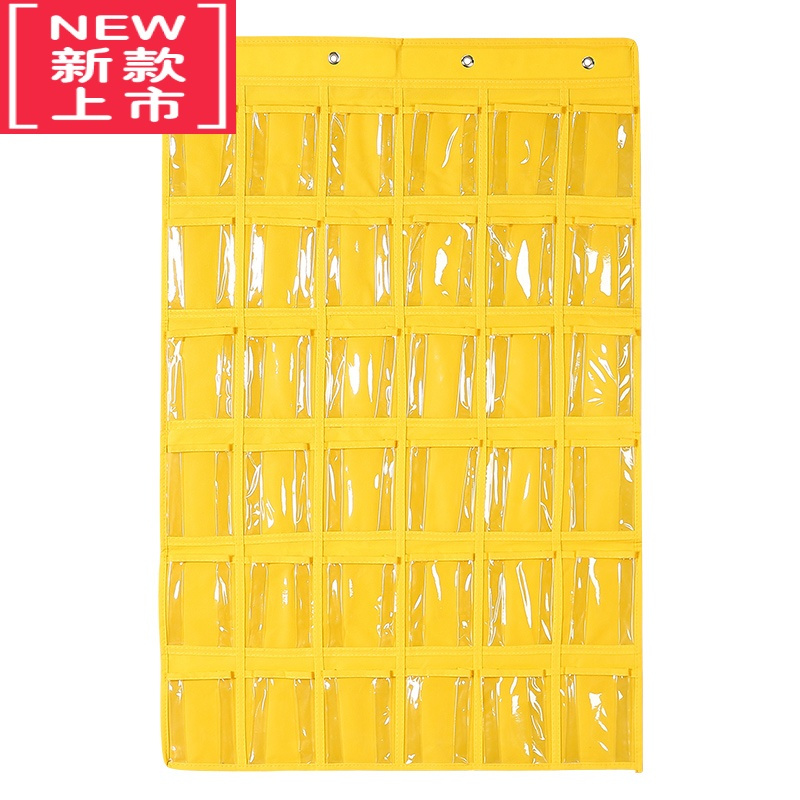 可莉允幼儿园晨检接送卡袋 挂墙挂式透明手机收纳袋 美容院面扑收纳挂袋