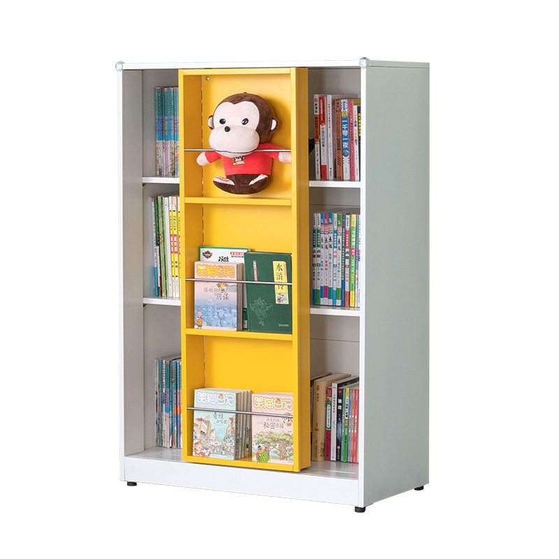 鑫环境 钢制学生书架绘本架家用落地推拉书柜客厅多层可调储物柜展示架玩具收纳架置物架高清大图