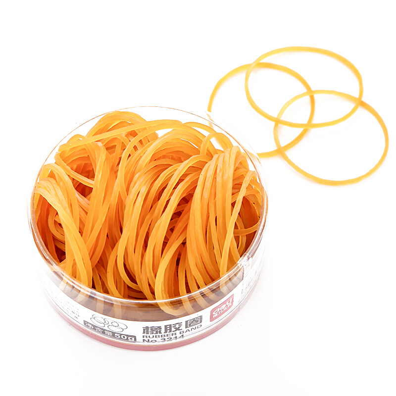 得力(deli)3214橡胶圈乳胶圈皮筋财务用品橡皮筋办公用品文具 50g/筒 10筒装