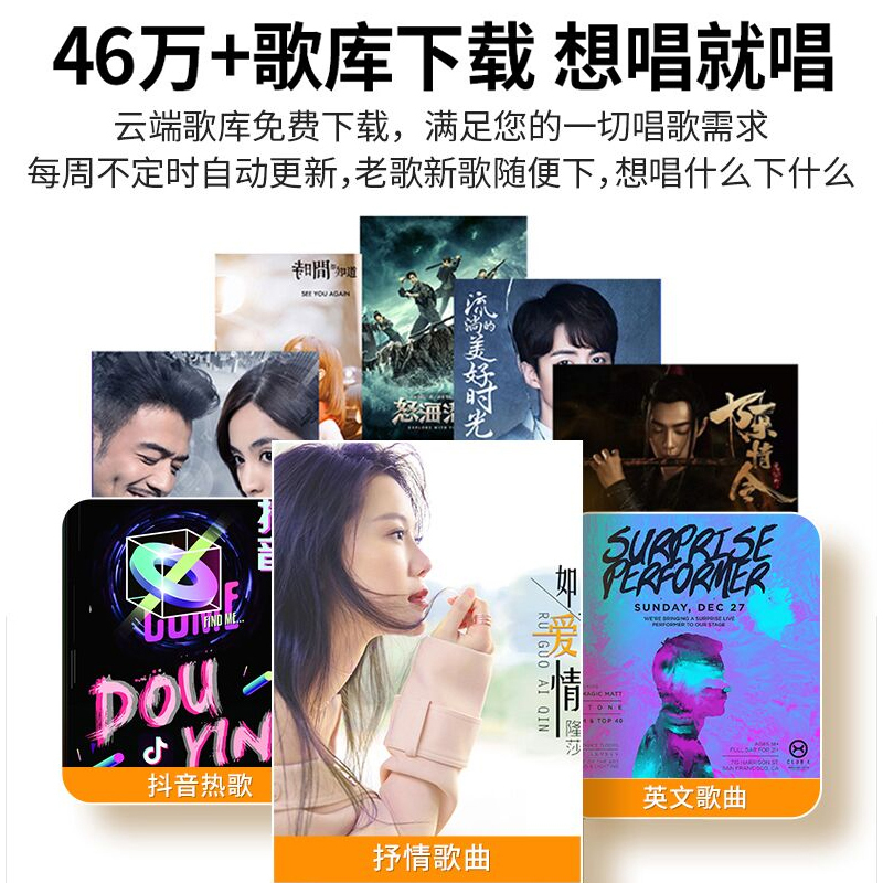 奔腾(BNTN)低音炮KTV音响点歌机卡包功放卡拉OK无线U段话筒客厅小型唱歌k歌会议室8200配豪庭2.1套装家庭影院