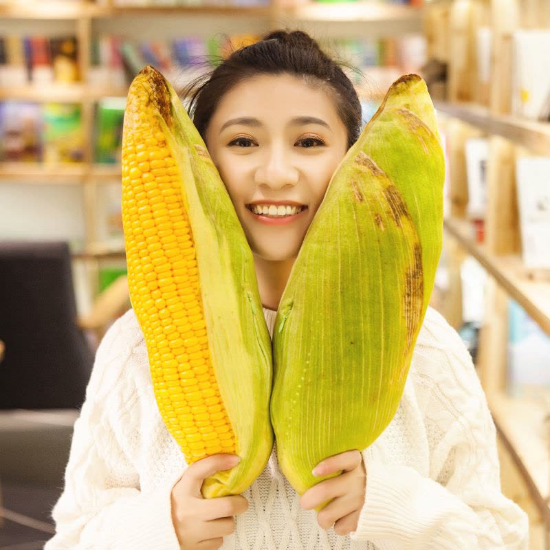 美帮汇创意仿真玉米抱枕靠垫靠枕床头办公室沙发个性腰靠午休枕头可拆洗图片