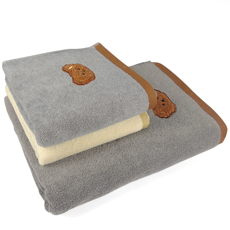 莺歌全棉浴巾四件套装(2条浴巾+2条毛巾)套高清大图