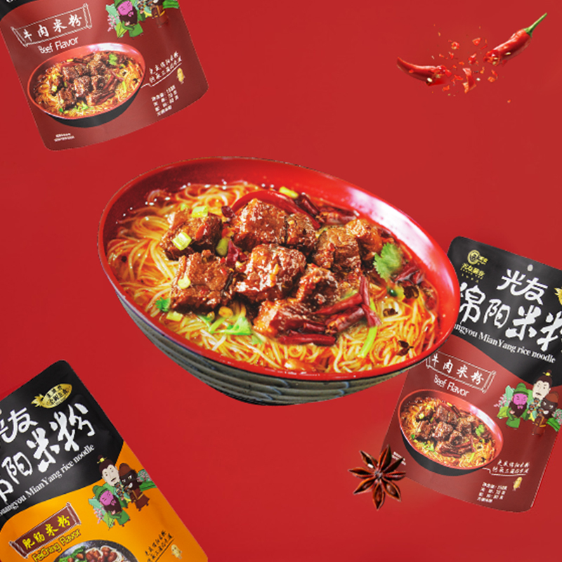 光友 绵阳米粉 395克/3包 (鸡肉味、牛肉味、肥肠味) 3口味3包体验组合装 四川特色早餐冲泡可食牛肉肥肠米粉粉丝高清大图