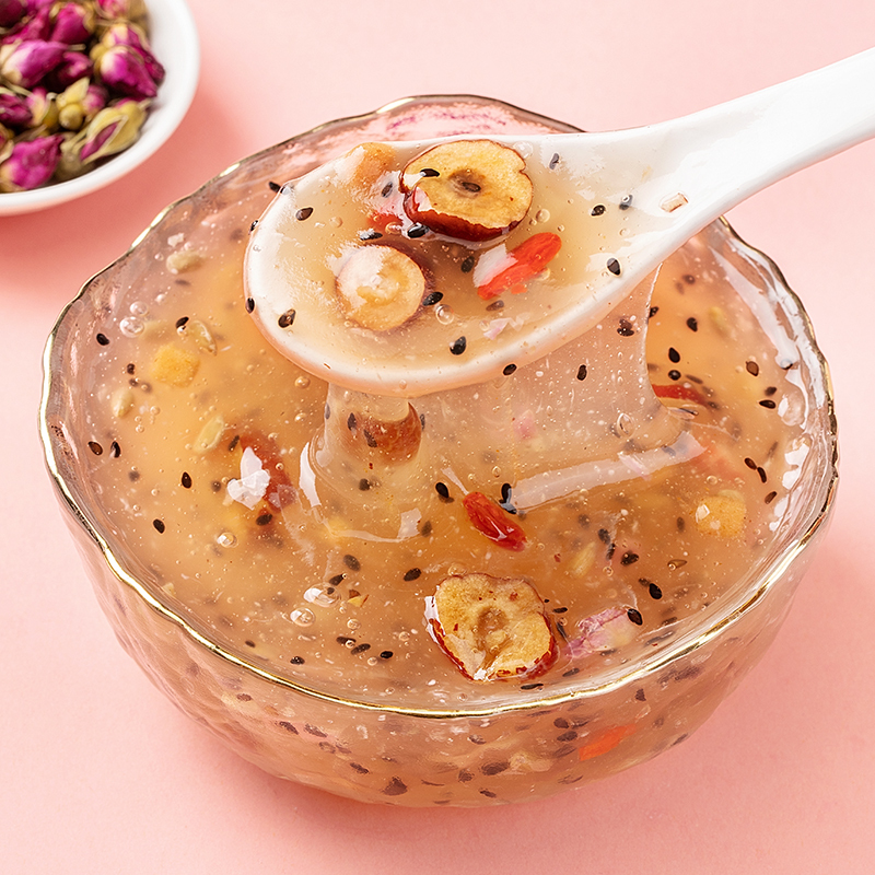 序木堂玫瑰枸杞藕粉羹500g速溶即食莲藕粉营养早餐代餐