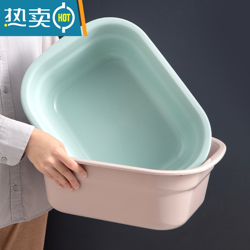 敬平长方形脸盆大号家用洗衣洗菜盆加厚婴儿洗澡盆宿舍学生塑料洗脸盆高清大图