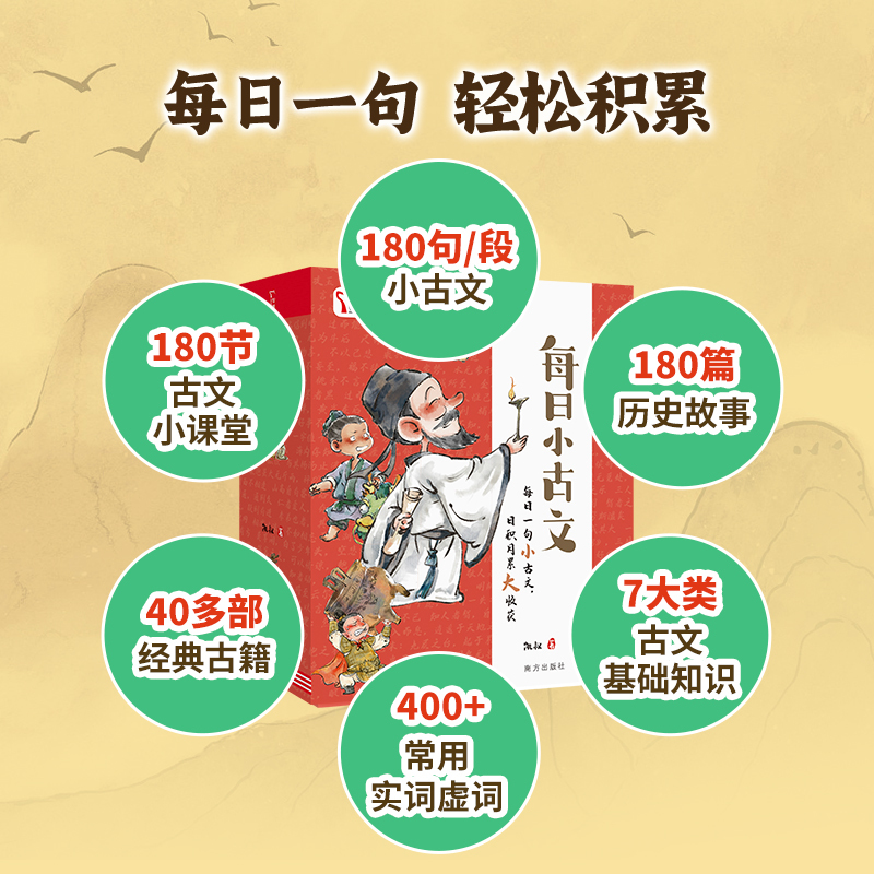 凯叔每日小古文[全套6册] [正版]凯叔每日小古文书全6册凯叔讲故事6-12岁分类成语漫画榜样的力量儿童历史经典启蒙故事