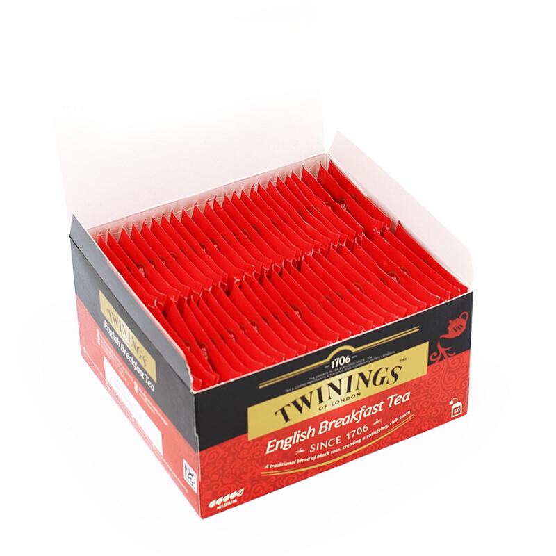 英国川宁(TWININGS) 英式早餐红茶100g袋泡茶包(2g*50包) 波兰进口茶叶饮品