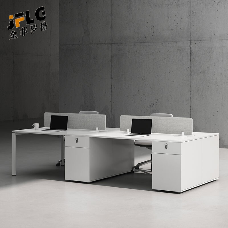 苏宁 金菲罗格 办公家具 屏风电脑桌职员办公钢架桌高清大图