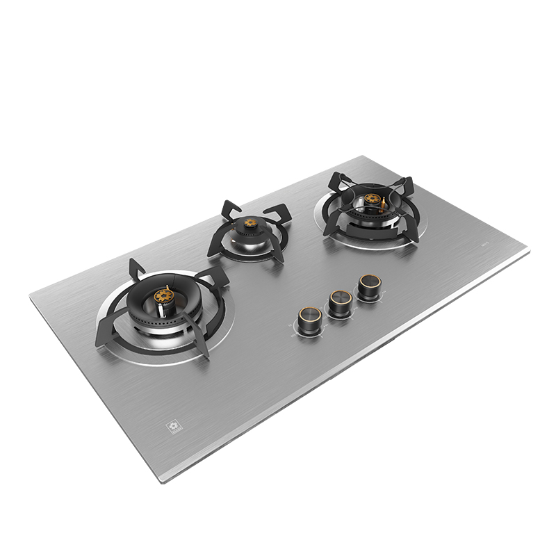 燃气灶天然气气灶 嵌入式猛火灶家用不锈钢面板灶具灶台5.2kW大火力一级能效三眼齐开灶N601S[天然气]