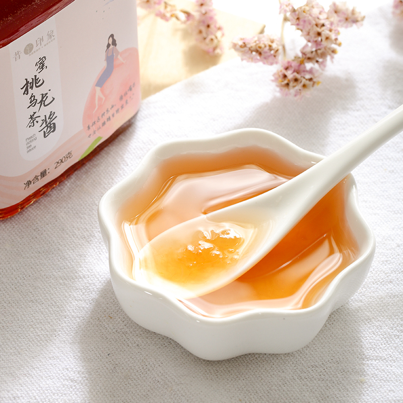 蜜桃乌龙茶酱罐装手工冲饮不添加非气泡水喝的冷泡茶白桃水果茶酱
