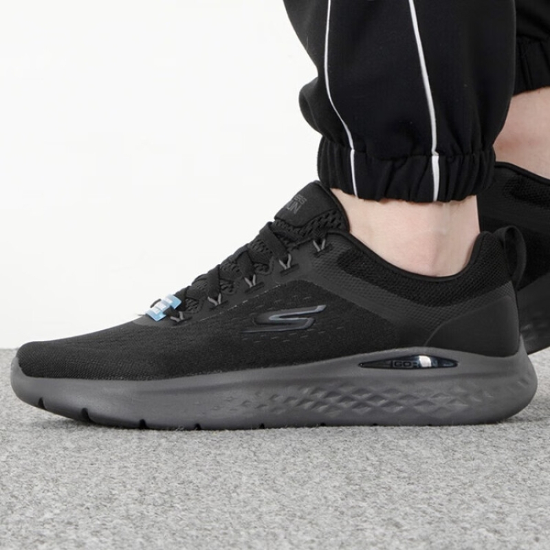 斯凯奇(Skechers)男鞋透气鞋减震跑步鞋轻便运动鞋健步休闲鞋子男 220894-BKCC