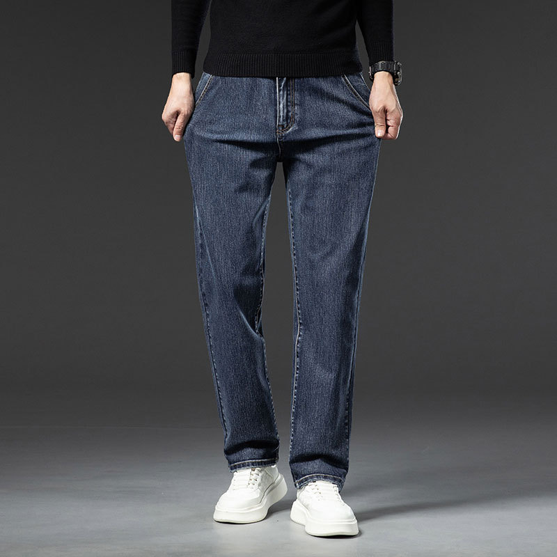 常规加绒可选男士冬季牛仔裤新款宽松弹力百搭时尚轻奢直筒裤_55813高清大图