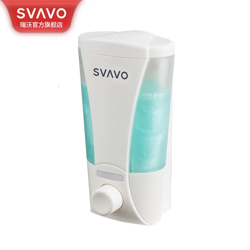 瑞沃(SVAVO)皂液器手动给皂液器壁挂洗手液盒家用厨房给皂器酒店厕所皂液盒子 白色单位:个高清大图