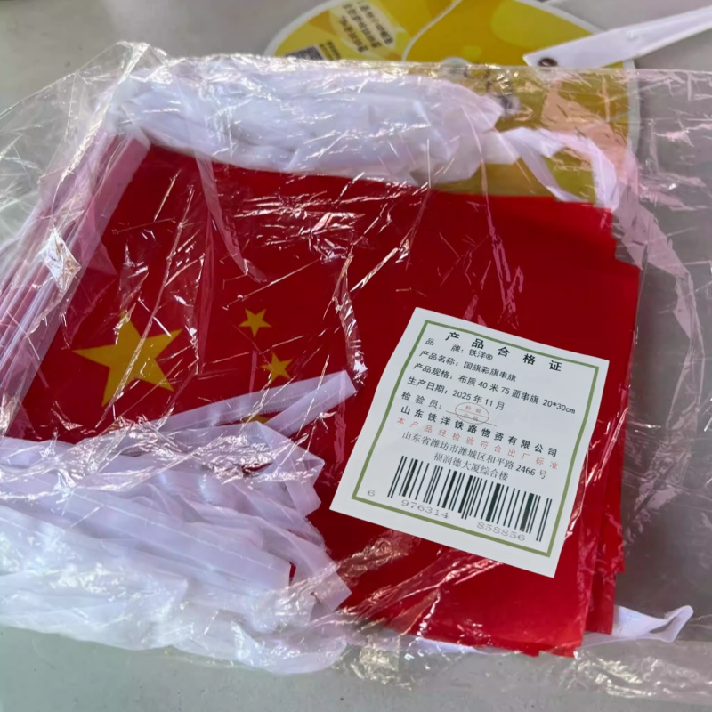 铁洋 国旗彩旗串旗 布质40米75面串旗 20*30cm 包高清大图