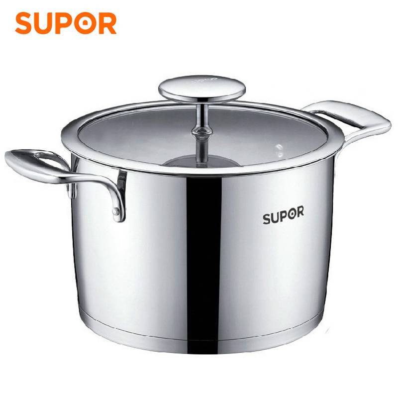 苏泊尔/SUPOR 雅致304不锈钢汤锅ST20V1加厚复底电磁炉燃气适用 高雅时尚2升
