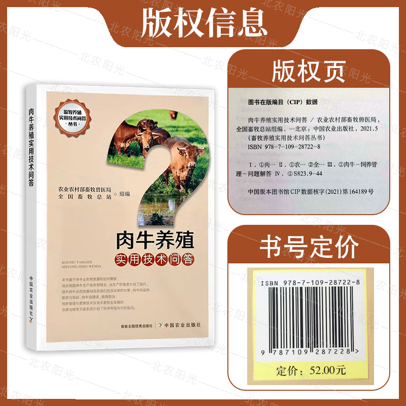 [醉染正版]肉牛养殖实用技术问答 农业农村部畜牧兽医局著肉牛品种肉牛场建设疾病饲养管理肥育技术畜牧业发展法律法规科学养殖高清大图