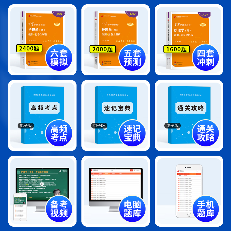 [正版]丁震初级护师备考2024护师资格考试书考前冲刺模拟预测试卷军医版轻松过护理学师内科外科儿科妇产科题库练习题202高清大图