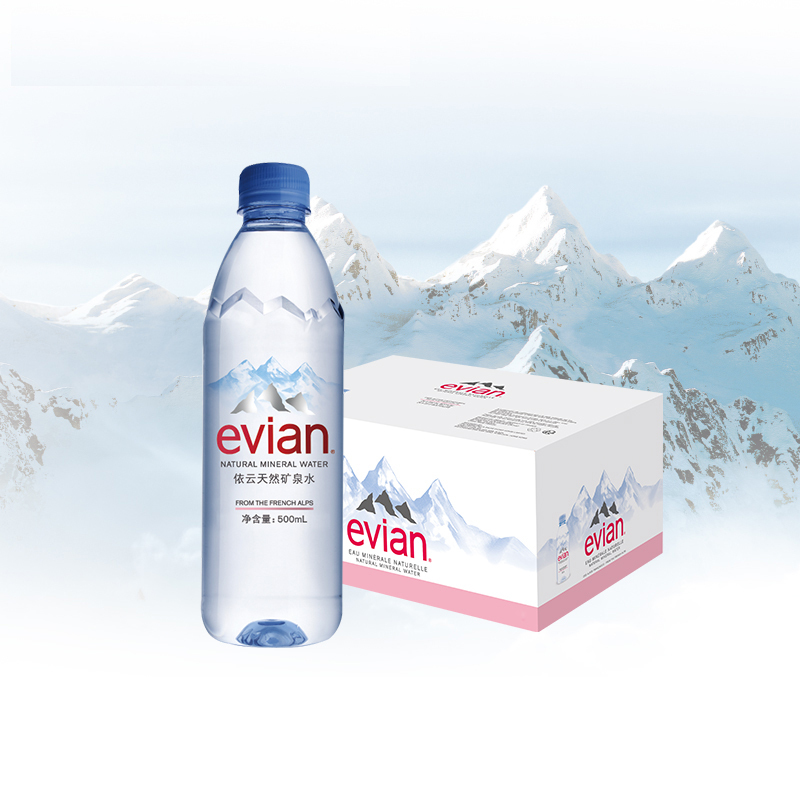 依云天然矿泉水500mL*24瓶整箱