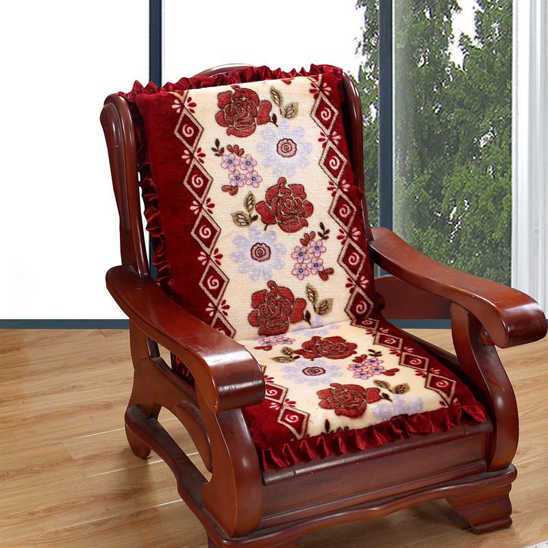 加厚防滑红木沙发坐垫带靠背海绵椅子电脑老式实木沙发垫