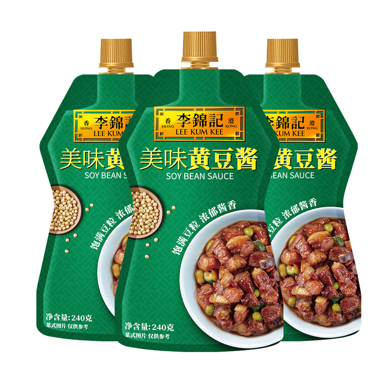 李锦记美味黄豆酱240g*3袋调味酱豆瓣酱火锅蘸酱拌面酱炒饭炒菜拌饭