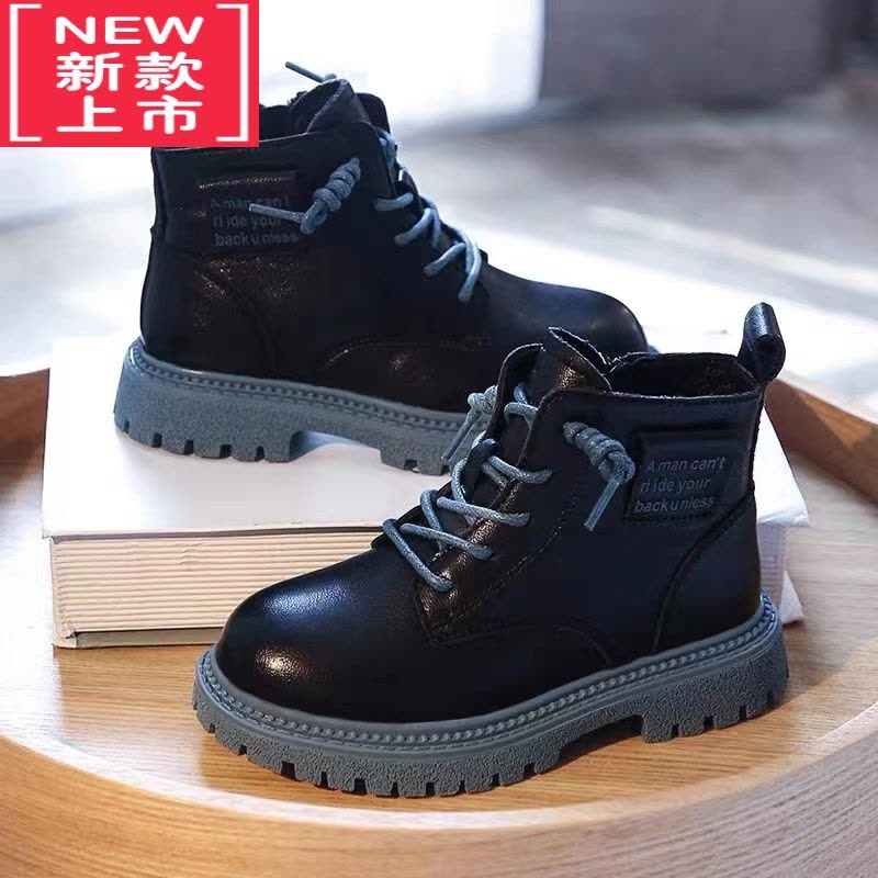 可莉允儿童靴子春秋新款女童鞋马丁靴童靴女孩单鞋儿童靴子加绒短靴款鞋图片