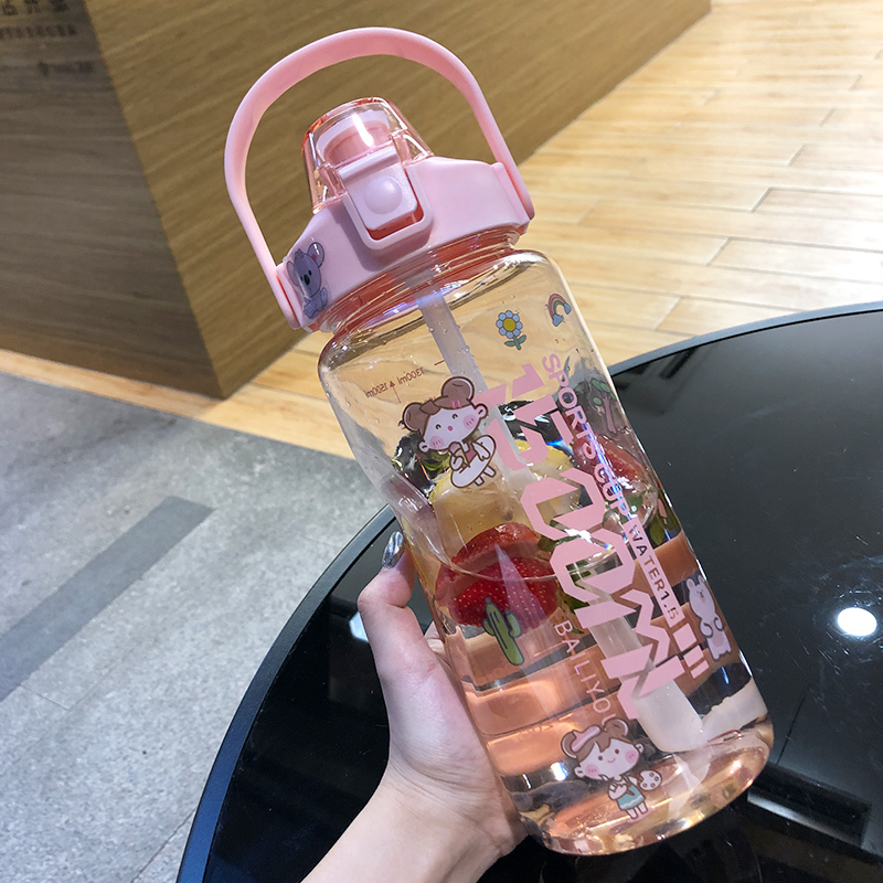 夏季大容量运动水杯吸管杯大人水壶户外便携防摔健身塑料杯子女