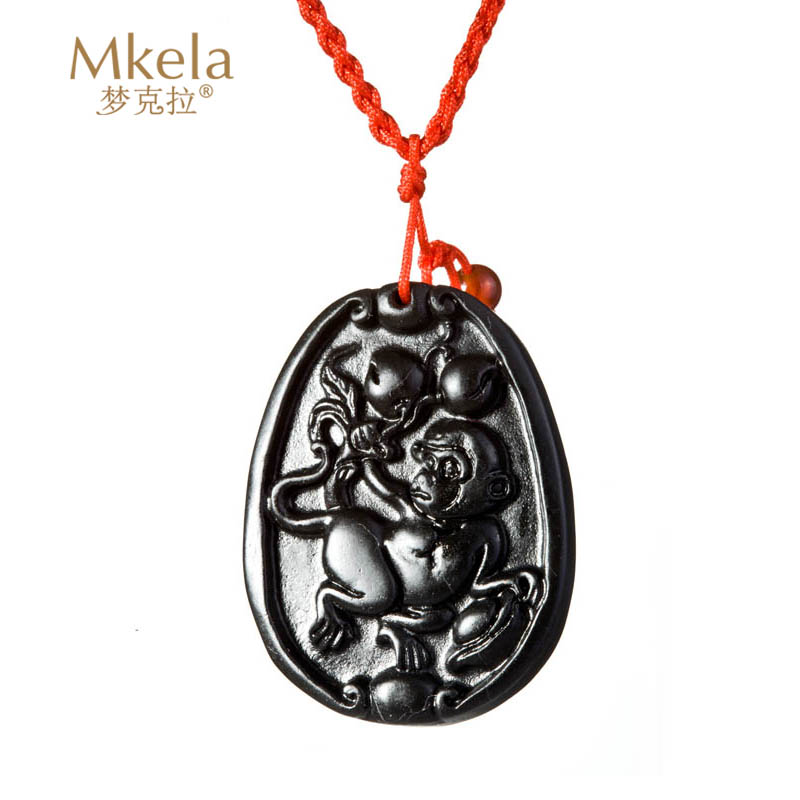 梦克拉 Mkela 砭石项链吊坠 十二生肖猴项坠 民族风 其它高清大图